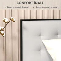 HOMCOM Tablie Tapițată pentru Dormitor cu Țesătură din Tehnologie, Tablie de Pat Montată pe Perete, 180x8x56 cm, Gri Deschis(m-5)