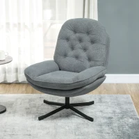 HOMCOM Relaxed Swivel Armchair - Grey(m-10)