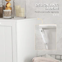 Kleankin Dulap Spalatorie – 2 Cosuri Rabatabile & Spatiu Depozitare, Alb(m-6)