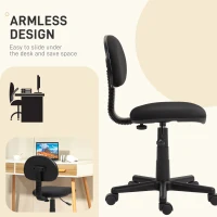 HOMCOM Small Armless Office Chair - Black(m-6)