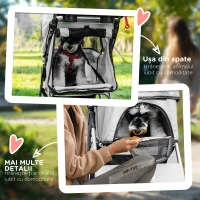 PawHut Carucior pentru Caini Talie Mini 75x46x94cm Rosu |Aosom RO(m-7)