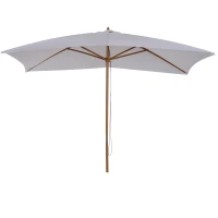 Outsunny Parasol droit rectangulaire Parasol de jardin grande taille grande taille dim. 3L x 2l x 2,5H m blanc(m-11)