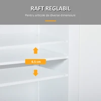 kleankin Dulap de Depozitare Organizator Independent pentru Baie de Podea cu 2 Usi, 2 Sertare si Raft Reglabil, Alb(m-5)