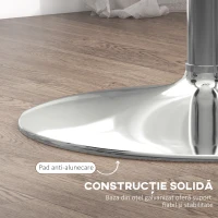 Homcom Masa Bistro Rotunda Bar – Blat Sticla Securizata Ø90 cm, Cadru Metalic Modern(m-6)