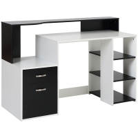Scrivania Moderna Per Computer Con Ripiani In Legno MDF 137 X 55 X 92cm 1225316863 - 9