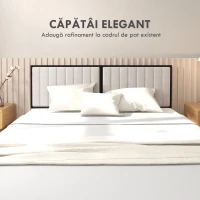 HOMCOM Tablie Tapitata cu Catifea Pentru Dormitor Crem(m-4)