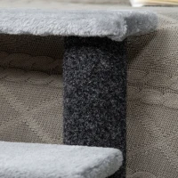 PawHut Escada para Animais de Estimação Escada para Gatos de 4 Degraus com Poste de Arranhar Bola 45x40x68 cm Cinza(m-8)