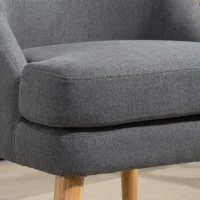 HOMCOM Akzentsessel im skandinavischen Stil, bis 150 kg, Hevea-Holzbeine, Beige, 63x69x79,5 cm(m-11)