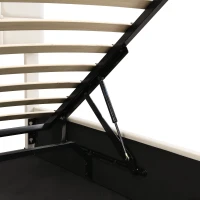 Velvet Upholstered Double Bed with Storage, Remote Control LED Light, Iron Frame, Elegant Design, 199x150x123 cm, Beige(m-11)