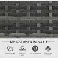 Outsunny Pat De Flori De Sine Statator Cu Doua Cutii De Plante Pentru Gradina 57x30x107cm Mixt Gri(m-7)