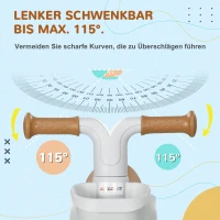 AIYAPLAY Loopfiets, verstelbare zetel, fluisterwielen, voor 1-3 jaar, tot 20 kg, Groen/Wit(m-4)