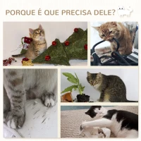 PawHut Conjunto de Prateleiras de Parede para Gatos de 4 Peças com 3 Postes de Sisal Rede e 1 Plataforma para Saltar de 3 Níveis Bege(m-6)