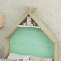 AIYAPLAY Pat pentru Copii cu Balustrade Anti-Cădere, Pătuț pentru Copii în Formă de Căsuță, 144x74x110 cm, Verde(m-8)
