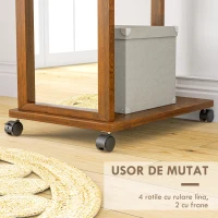 HOMCOM Oglinda De Sine Statatoare, Rulanta, Nuc(m-5)