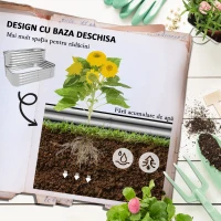 Outsunny Jardinieră de Grădină Înălțat cu 2 Niveluri, Jardinieră Galvanizată cu Margine de Siguranță, 120x90x30 cm, Argintiu(m-5)
