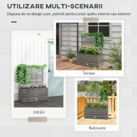 Outsunny Pat De Flori De Sine Statator Pentru Gradina, Jardiniera Pentru Plante Cataratoare 84x30x107cm Gri Deschis(m-4)