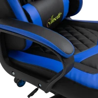 Vinsetto Cadeira Gaming Cadeira de Escritório Ergonómica com Altura Regulável Basculante Apoio de Cabeça 61x70x121-129 cm Azul(m-9)