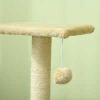 PawHut Arranhador para Gatos Médio de 3 Níveis  com Postes de Sisal Placa para Arranhar e Bola Suspensa 40x35x72 cm Creme(m-7)