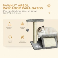 PawHut Ansamblu pentru pisici cu 2 mingii, 40x30x43cm, gri(m-4)