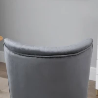 HOMCOM Modern Accent Chair, Fabric Living Room Chair with Rubber Wood Legs and Thick Padding, Grey(m-7)