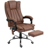 Vinsetto Cadeira de Massagem com 6 Pontos de Massagem com Função de Aquecimento Apoio para Pés e comando à distância Marrom(m-11)