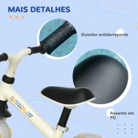 AIYAPLAY Bicicleta sem Pedais para Crianças de 18-48 Meses Bicicleta de Equilíbrio com Assento Ajustável em Altura 66,5x34x47 cm Branco(m-7)