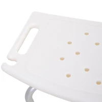 HOMCOM Taburete de Ducha Silla Baño Ortopedica 8 Posiciones Altura Regulable con Tapones de Goma Antideslizantes(m-6)