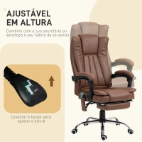 Vinsetto Cadeira de Massagem com 6 Pontos de Massagem com Função de Aquecimento Apoio para Pés e comando à distância Marrom(m-5)
