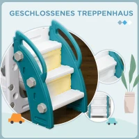 AIYAPLAY Peuterglijbaan, 7-in-1 Speeltoestel, met Basketbal & Stuurwiel, voor 1-3 Jaar, 178x177x99cm, Geel/Wit/Groen(m-6)