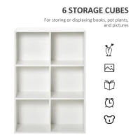 HOMCOM Six-Cube Bookcase - White Wood Effect(m-5)