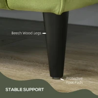 HOMCOM Canapea Dublă, Mobilă Modernă cu Butoni Capitonați, Canapea Tapițată cu 2 Locuri și 2 Perne, 172x75x82 cm, Verde(m-6)