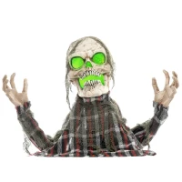 HOMCOM 70cm Groundbreaker Skeleton Halloween Animatronic, with Glowing Eyes(m-11)