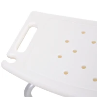 HOMCOM Taburete de Ducha Silla Baño Ortopedica 8 Posiciones Altura Regulable con Tapones de Goma Antideslizantes(m-8)