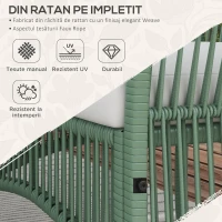 Outsunny Set de Mobilier pentru Curte, Verde inchis(m-5)