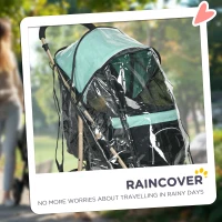 PawHut Pet Stroller for Small and Miniature Dogs, with Rain Cover - Green(m-6)