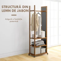 HOMCOM Oglinda De Sine Statatoare, Rulanta, Nuc(m-7)