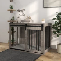 PawHut 98cm Dog Crate Furniture with Removable Cushion for Large Dogs - Brown(m-10)