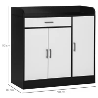 HOMCOM Mobiletto da Cucina Moderno in MDF con 2 Armadietti, 1 Cassetto e Ripiani Regolabili, 90x40x90 cm(m-3)