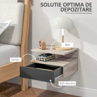 Homcom Set 2 Noptiere Suspendate – Sertar & Raft 35×32×22,5 cm(m-5)
