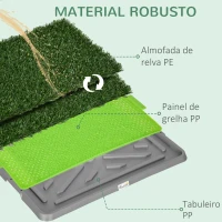 PawHut Resguardo de Treino para Cães com 2 Relvas Artificiais e Bandeja para Treino de Filhotes 67x41x3,5 cm Verde(m-5)