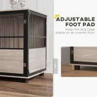 PawHut 100cm Furniture Style Dog Crate Dog Cage End Table Indoor with 3 Doors Soft Washable Cushion, for Large Sized Dogs(m-9)