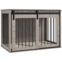 PawHut 98cm Dog Crate Furniture with Removable Cushion for Large Dogs - Brown(m-1)