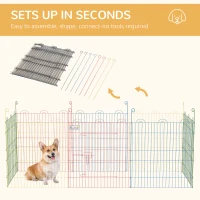PawHut Pet Playpen Crate, with Eight Panels, Door, for Indoors and Outdoors, 60H x Φ156cm(m-4)