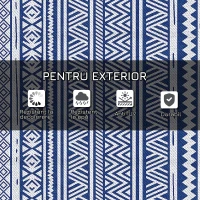Outsunny Covor pentru Exterior 182x274 cm Reversibil, Covor Pliabil din Polipropilen 310 g/m² Albastru si Alb(m-5)