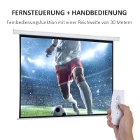 HOMCOM Ekran do Projektora, Motorowy Ekran Projekcyjny, 100 cali, 4:3, 203x152 cm, Biały(m-4)