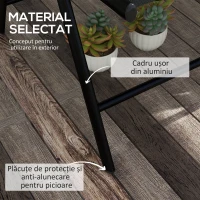 Outsunny Set de 2 scaune pliabile rabatabile pentru terasa, Negru(m-5)