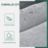 HOMCOM Draaistoel, 360-graden rotatie, Chenille-stof, Geïntegreerde Armleuningen, Stalen Poten, Grijs, Zwart(m-6)