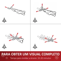 HOMCOM Árvore de Natal Automática 120 cm com 222 Ramos 28 Decorações Suporte em Aço Base Dobrável e Removível Verde(m-5)