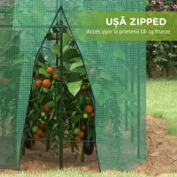 Outsunny Cort De Protectie A Plantelor, Cu Usa Cu Fermoar Si Tarusi De Pamant, Pentru Gradina, Curte, Gazon, Verde(m-7)