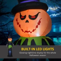 Outsunny 8ft Light-Up Pumpkin Man Halloween Decoration(m-4)